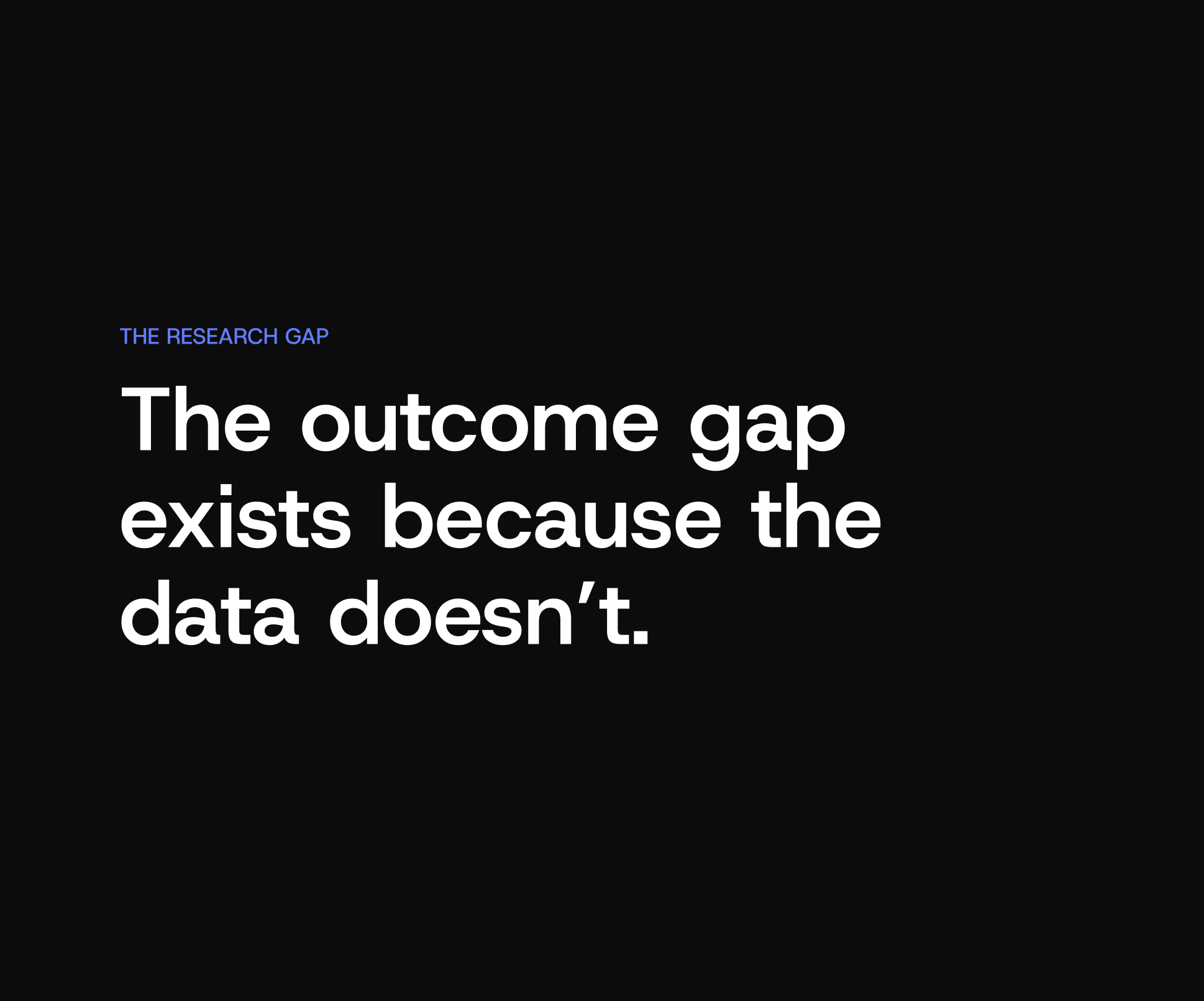 Research Gap intro screen